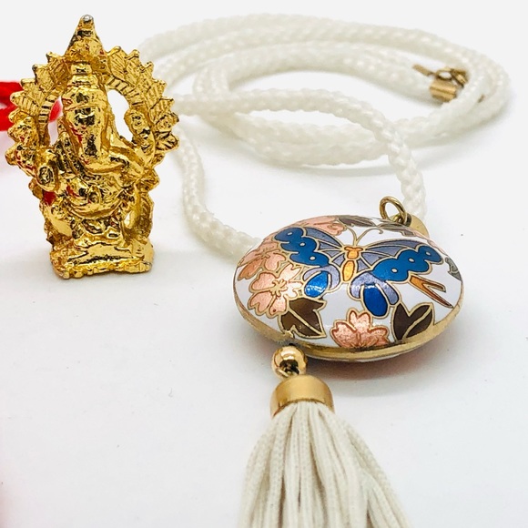 Vintage Asian Tassel / Cloisonné Necklace Lot - Picture 9 of 9